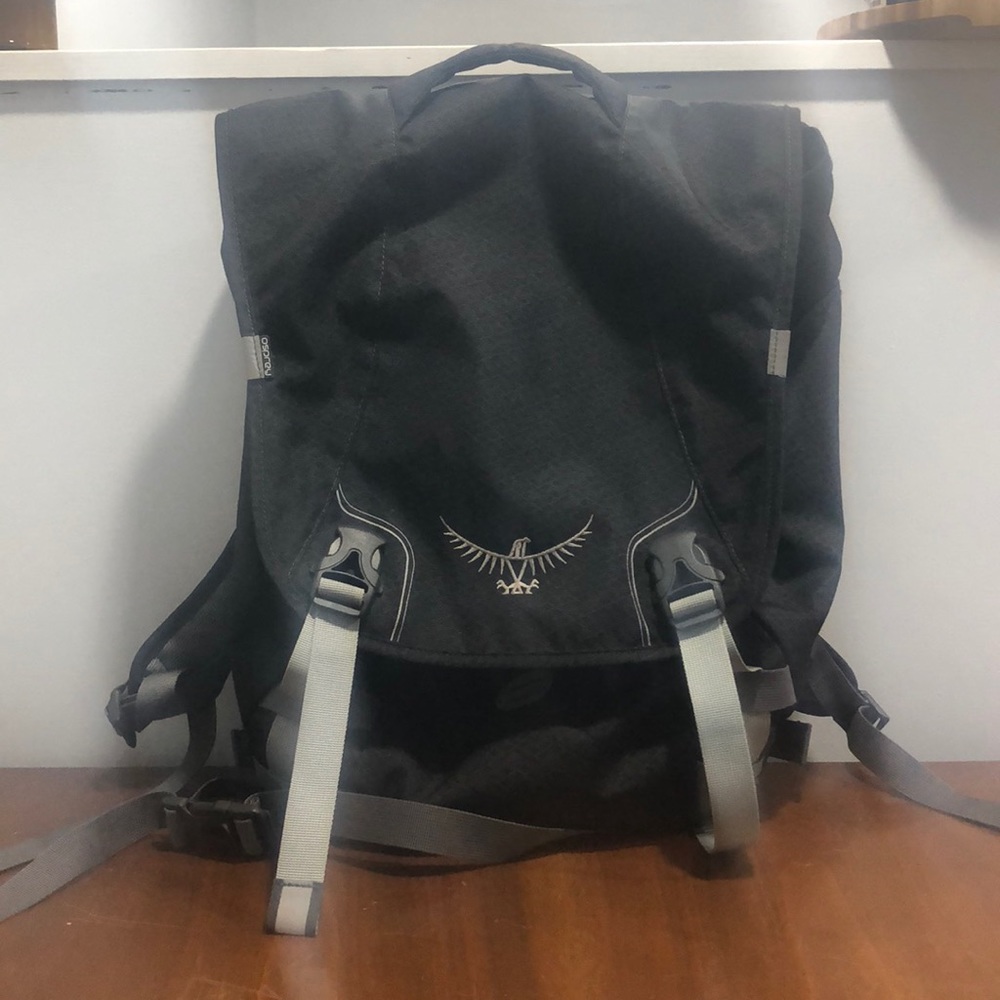 Osprey backpack with laptop sleeve.